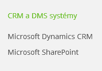 CRM a DMS systémy Microsoft Dynamics CRM Microsoft SharePoint